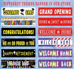 Large Merry Christmas Banner, Red Buffalo Plaid Yard Christmas-G