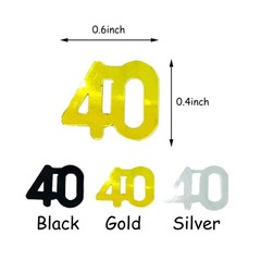 Number 40 Confetti 40th Glitter Table Party Decorations Gold Silver 1.5 oz