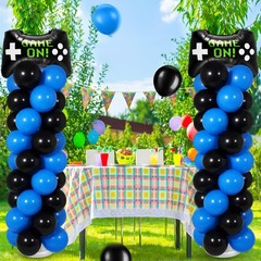 2 Set Video Game Balloon Column Stand Kit with Game Controller Foil Latex Bal…