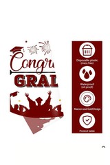 3 Pack Large Size Plastic 54″x108″ Congrats Grad Graduation Party Tablecover…