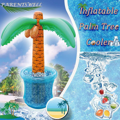 63» Inflatable Palm Tree Cooler, Tropical Luau Party Decorations, Inflatable Dr