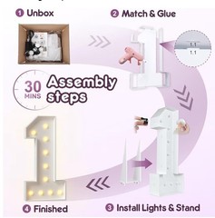 Light Up Numbers 4FT Light Up Sign Marquee Numbers 4 Feet Tall, Large Number 16