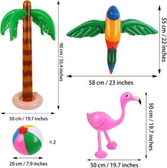Durable PVC Inflatable Party Set: Cactus, Palm Tree & Flamingo for Beach Fun