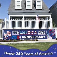 250th Anniversary American Banner, 1776-2026 250 Years USA Birthday Banner, 1…