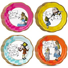 Talking Tables 12 x Alice in Wonderland Plates, Disposable Dishes Multicolor