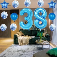 18th Birthday Decorations Party Supplies,Blue Number 18 Balloon,40 Inch Giant…
