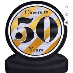 8 ft Inflatable “Cheers to 50 Years” 50th Birthday Yard Decor w/ LED Lights