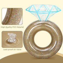 MewVeer Pool Floats, Inflatable Diamond Ring Pool Float for Bachelorette Part…