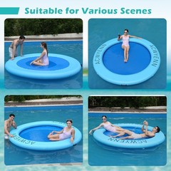 ACWYENN Inflatable Water Hammock Floats for Adults Round Floating Ring Hammoc…