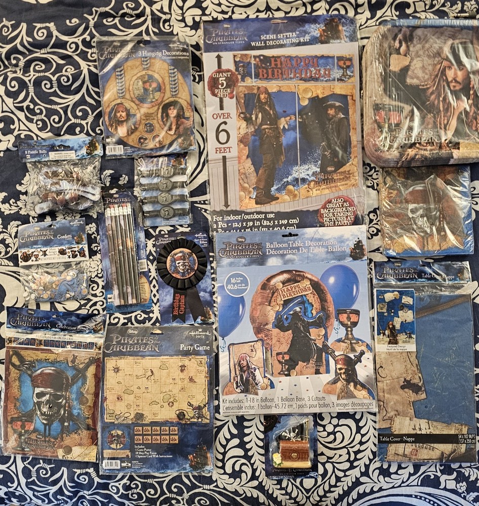 Hallmark Disney Pirates of the Caribbean Birthday Party Supplies Lot of 17 Items