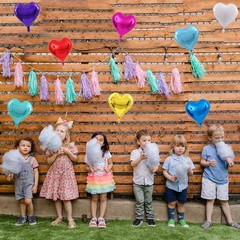 50 pcs 10 Inch Heart Foil Balloons, Multi-colored Heart Mylar Balloons Mixed …