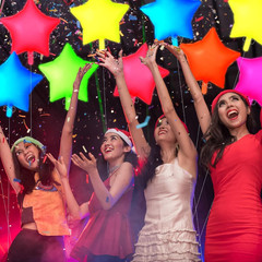 12Pcs Glow in the Dark Party Supply Neon Star Balloons Kit Star Shaped Neon Foil