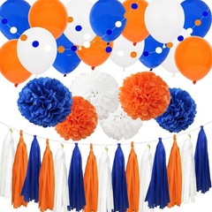 INBY CARNIVAL NAVY BLUE ORANGE WHITE 38PCS PARTY DECORATION KIT NEW
