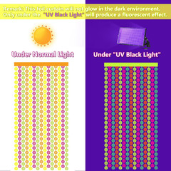 Neon Party Decorations – 2 Pcs Colorful Fluorescent Disco Tinsel Curtains Neon S