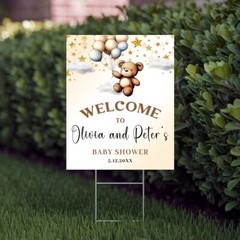 Personalized Baby Shower Welcome Sign, Yard Signs with Stakes Outdoor Lawn Signs