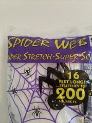 1 Bg Super Stretch Spider Web Halloween Scary Party Prop 16 Ft Long Up to 200 Sq