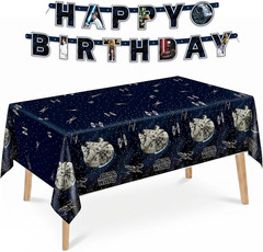 Star Wars Table Cloth and Birthday Banner | Star Wars Birthday Decorations and P