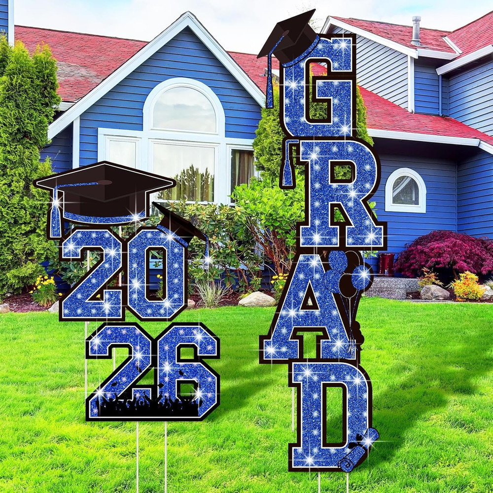 7 Pcs 2026 Graduation Decorations Yard Signs Congrats Grad Lawn Decor Class of 2