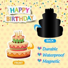 Happy Birthday Garage Decoration Magnet Stickers Magnet Decals Refrigerator 19pc