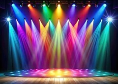 7x5FT Rainbow Stage Photography Backdrop1980s Colorful Disco Backdrop 7x5ft