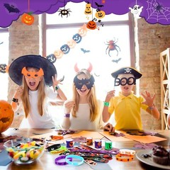 Seajan 48 Pcs Halloween Bracelets Set Party Favors 24 Luminous Silicone Brace…