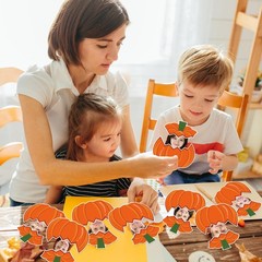 Autumn Thanksgiving Fall Pumpkin Paper Cutouts Decor Glue Points 50 Pack