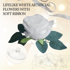Wedding Car Decoration Garland with White Artificial Flowers and Ribbon Bow S…