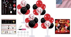 Balloon Centerpiece Kit 4 Sets Red and Black for Birthday Graduation Wedding …