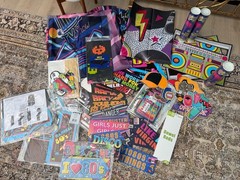 80’S Theme PARTY DECOR / Girls Just Want…Fun NEON – Huge Lot Banners, Favors +