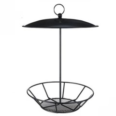 Finch and Sparrow Bird Feeder Cylinder Metal Design with Wind Rain Cover