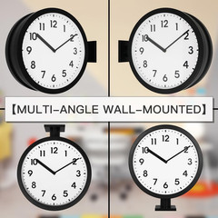 Elegant 15-Inch Double-Sided Aluminum Wall Clock for Home & Office Decor