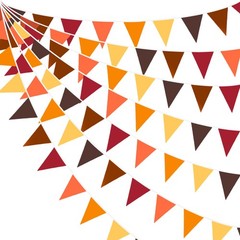 32Ft Fall Banner Decorations Triangle Flag Fabric Pennant Garland Bunting for…