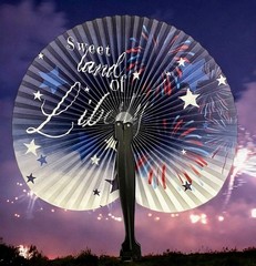 Patriotic Paper Folding Accordion Mini Hand Fans July 4th 3 in pack New
