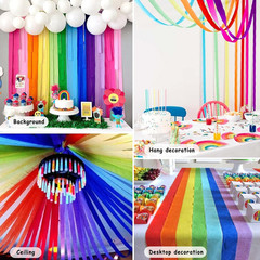12 Rolls Crepe Paper Streamers, 12 Colors Streamers Party Supplies for Birthday