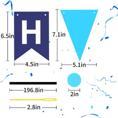 Blue Happy Birthday Banner, Decorations Hanging
