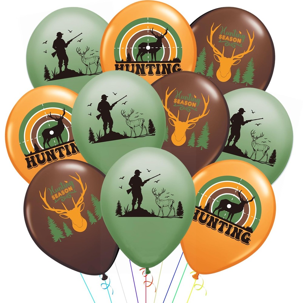 30 Pcs Deer Hunting Balloons Set – Hunter Forest Deer Duck Themed Gone Huntin…