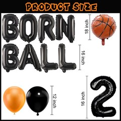 Born 2 Decorations – 23 Pcs Orange And Balck Basketball Party Letter Number F…