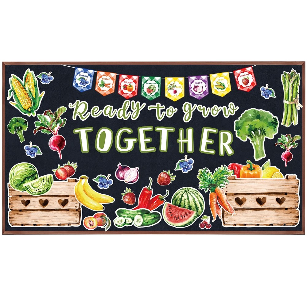 75 PCS Farmers Market School Classroom Bulletin Board Decoration Set Cutout