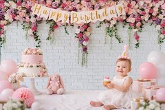 7x5ft White Brick Wall Floral Backdrop with Hanging Flowers – Spring Garden