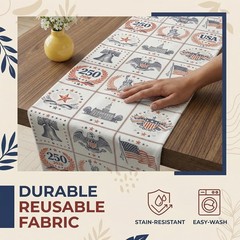 Durable 250th Anniversary Table Runner – Perfect for Indoor or Outdoor Use