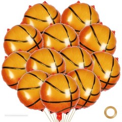 12 Pcs Basketball Balloons,18 Inch Basketball Party Foil Balloons,Sports Myla…