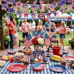 5 Pcs Red White Blue Star Banner for 4Th of July Patriotic Decorations, Outdoor