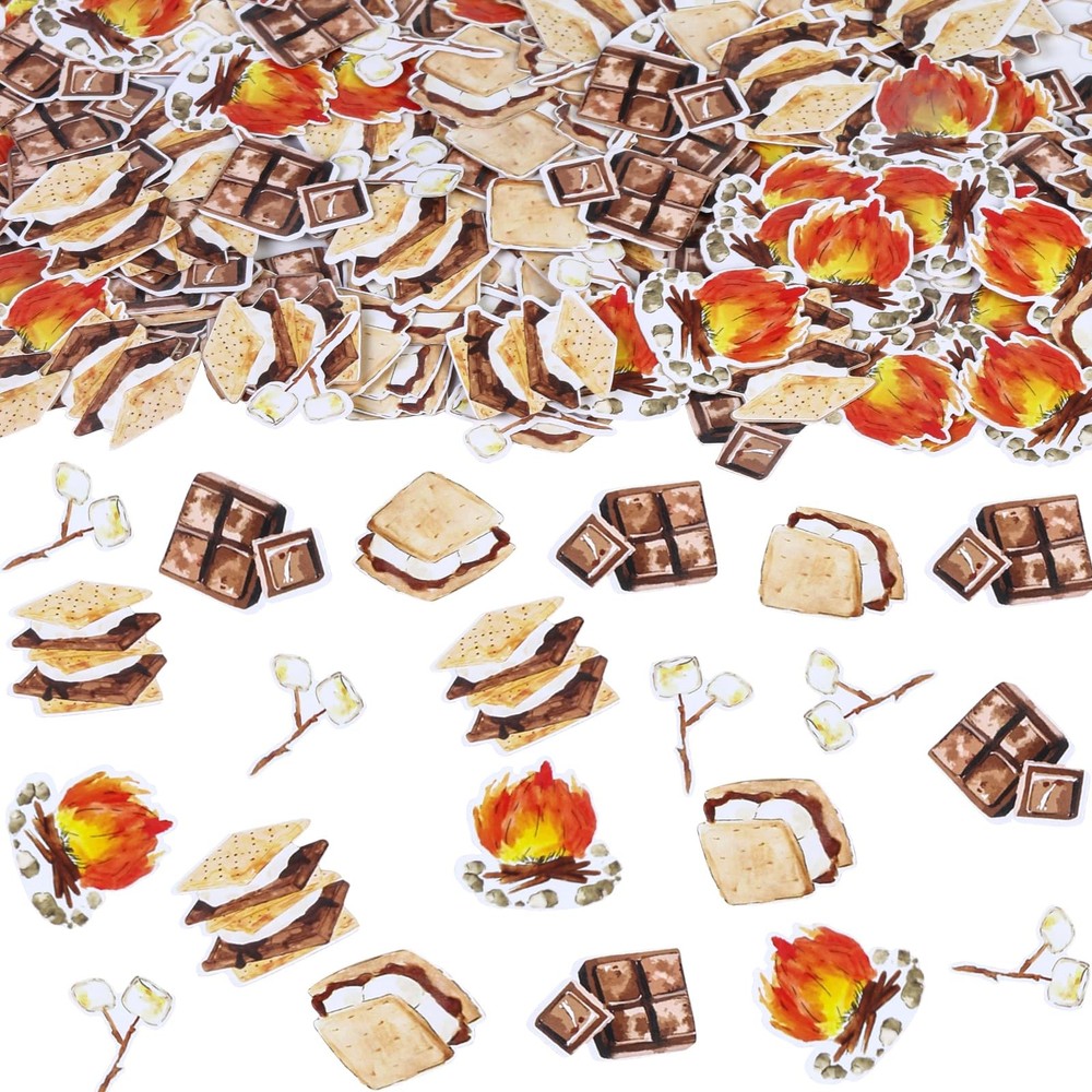 200 PCS Smore Fun To Be One Birthday Decorations Camping Theme Smores Confetti