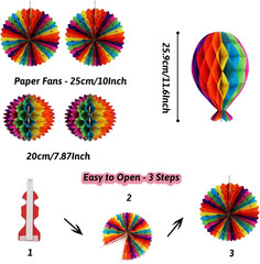 Party Decorations, Colourful Rainbow Foil Fringe Curtain Fiesta Hanging Paper