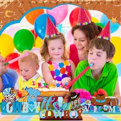 6 Pcs Cowboy Baby Shower Decorations Wooden Western Centerpieces for Tables w…