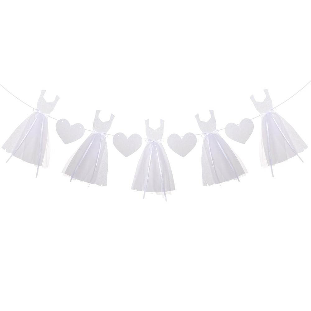 Charming Bridal Shower Decorations Glitter White Dress & Heart Bridal Shower …