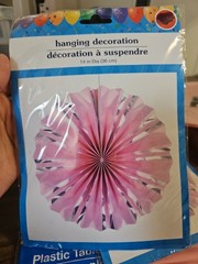 Hanging Decoration Pink 1pk – 14in Dia (36 cm)