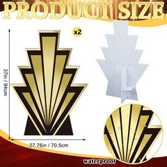 2 PCS 3.1 Ft 1920’s Theme Awards Night Party Decoration Art Cardboard StandUp