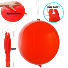 30Pcs Premium Large 18 Inches Punch Balloons with Rubber Band, 12 Colors Randoml