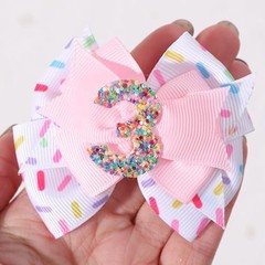 Sprinkle Confetti Hair Bow – First Birthday Pink Party 3th Baby Girls Hair Bow